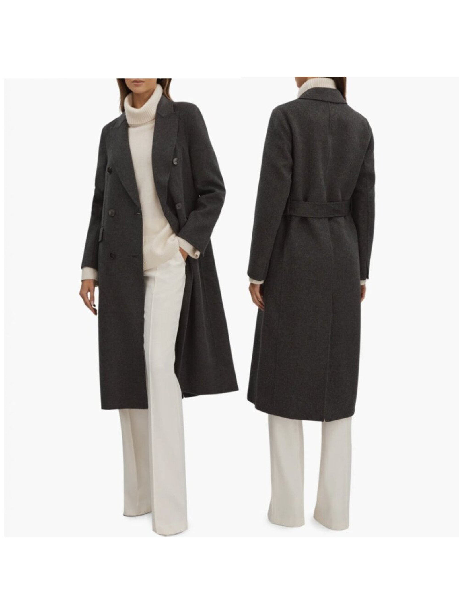 Reiss Arla Double Breasted Wool Blend Coat